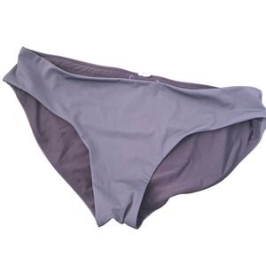 Lululemon Women Grey Bikini Bottoms Mid Rise Swim Logo Sz 6